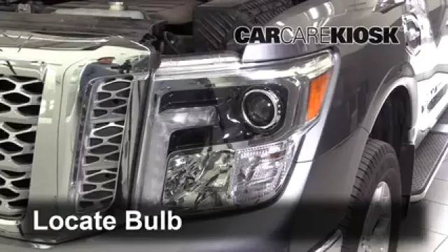 2017 Nissan Titan XD SL 5.6L V8 Lights Highbeam (replace bulb)